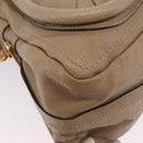 Chloe Paraty Hand Bag Leather Beige Gold Tone Auth mr3069-17