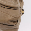 Chloe Paraty Hand Bag Leather Beige Gold Tone Auth mr3069-18