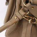 Chloe Paraty Hand Bag Leather Beige Gold Tone Auth mr3069-20