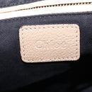 Chloe Paraty Hand Bag Leather Beige Gold Tone Auth mr3069-21