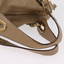 Chloe Paraty Hand Bag Leather Beige Gold Tone Auth mr3069-7