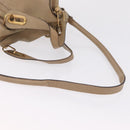 Chloe Paraty Hand Bag Leather Beige Gold Tone Auth mr3069-9