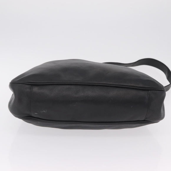 GUCCI Bamboo Hand Bag Leather Black Gold Tone 001 123 1577 Auth mr3072A