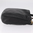GUCCI Bamboo Hand Bag Leather Black Gold Tone 001 123 1577 Auth mr3072A-5