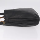 GUCCI Bamboo Hand Bag Leather Black Gold Tone 001 123 1577 Auth mr3072A-6