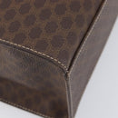 CELINE Macadam Hand Bag PVC Brown Gold Tone Auth mr3076A-16