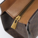 CELINE Macadam Hand Bag PVC Brown Gold Tone Auth mr3076A-18