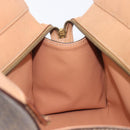 CELINE Macadam Hand Bag PVC Brown Gold Tone Auth mr3076A-19