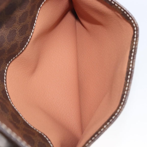 CELINE Macadam Hand Bag PVC Brown Gold Tone Auth mr3076A