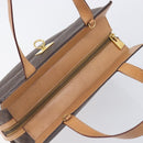 CELINE Macadam Hand Bag PVC Brown Gold Tone Auth mr3076A-6