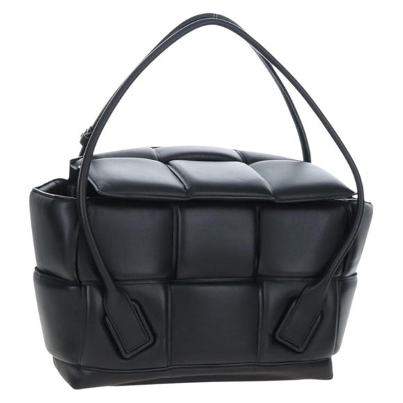 Bottega Veneta MAXI INTRECCIATO Tote Bag Leather Black Auth mr3078M