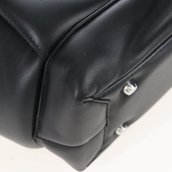 Bottega Veneta MAXI INTRECCIATO Tote Bag Leather Black Auth mr3078M