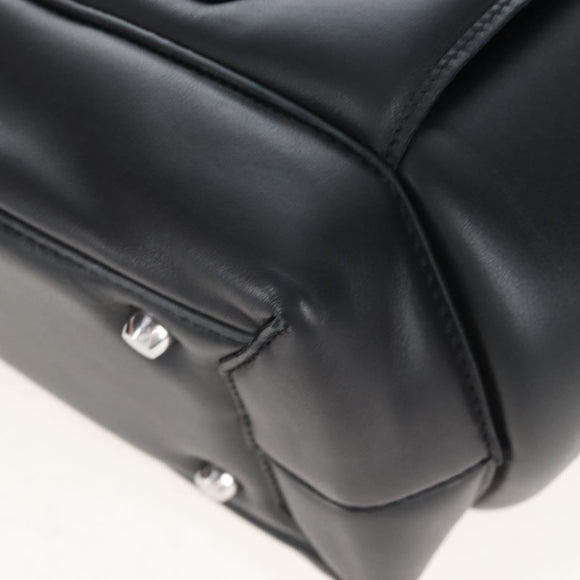Bottega Veneta MAXI INTRECCIATO Tote Bag Leather Black Auth mr3078M