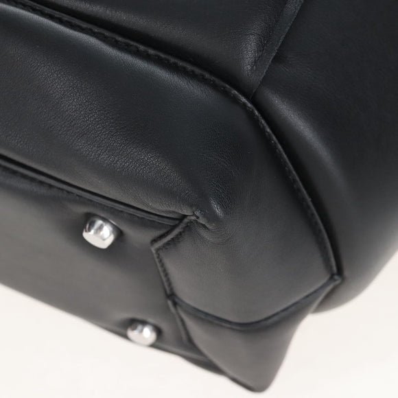 Bottega Veneta MAXI INTRECCIATO Tote Bag Leather Black Auth mr3078M