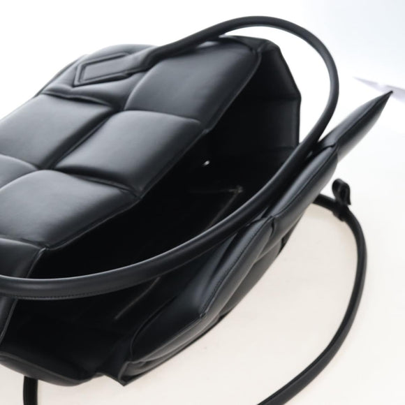 Bottega Veneta MAXI INTRECCIATO Tote Bag Leather Black Auth mr3078M