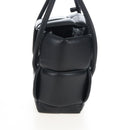 Bottega Veneta MAXI INTRECCIATO Tote Bag Leather Black Auth mr3078M-4