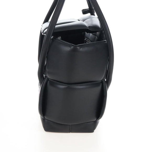 Bottega Veneta MAXI INTRECCIATO Tote Bag Leather Black Auth mr3078M
