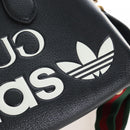 GUCCI Adidas Hand Bag Leather Black Gold Tone 702397 Auth mr3079V-18