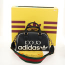 GUCCI Adidas Hand Bag Leather Black Gold Tone 702397 Auth mr3079V-30