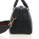 GUCCI Adidas Hand Bag Leather Black Gold Tone 702397 Auth mr3079V-4