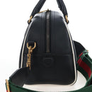 GUCCI Adidas Hand Bag Leather Black Gold Tone 702397 Auth mr3079V-5