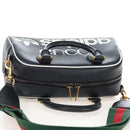 GUCCI Adidas Hand Bag Leather Black Gold Tone 702397 Auth mr3079V-6
