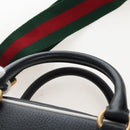 GUCCI Adidas Hand Bag Leather Black Gold Tone 702397 Auth mr3079V-8