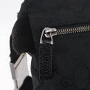 GUCCI GG Canvas Waist Bag Black Silver 28566 Auth mr3080A-20