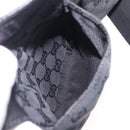 GUCCI GG Canvas Waist Bag Black Silver 28566 Auth mr3080A-25