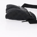 GUCCI GG Canvas Waist Bag Black Silver 28566 Auth mr3080A-3