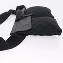 GUCCI GG Canvas Waist Bag Black Silver 28566 Auth mr3080A-4