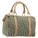 Christian Dior Trotter Canvas Hand Bag Khaki Gold Tone Auth mr3081-1