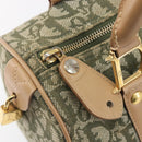 Christian Dior Trotter Canvas Hand Bag Khaki Gold Tone Auth mr3081-17