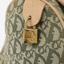 Christian Dior Trotter Canvas Hand Bag Khaki Gold Tone Auth mr3081-19