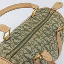 Christian Dior Trotter Canvas Hand Bag Khaki Gold Tone Auth mr3081-6