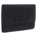 CHANEL Wallet Caviar Skin Black CC Auth mr3082-1