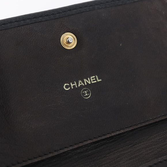 CHANEL Wallet Caviar Skin Black CC Auth mr3082