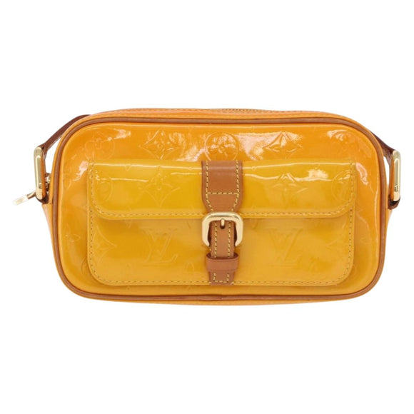 LOUIS VUITTON Monogram Vernis Christy MM Shoulder Bag Jaune M91108 Auth mr3084A