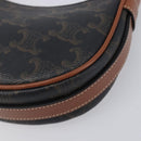 CELINE Accessory Pouch PVC Leather Brown Gold Tone Auth mr3085V-10