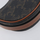 CELINE Accessory Pouch PVC Leather Brown Gold Tone Auth mr3085V-13