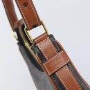 CELINE Accessory Pouch PVC Leather Brown Gold Tone Auth mr3085V-16