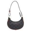 CELINE Accessory Pouch PVC Leather Brown Gold Tone Auth mr3085V-2