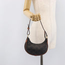 CELINE Accessory Pouch PVC Leather Brown Gold Tone Auth mr3085V-21