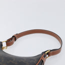 CELINE Accessory Pouch PVC Leather Brown Gold Tone Auth mr3085V-8