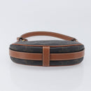CELINE Accessory Pouch PVC Leather Brown Gold Tone Auth mr3085V-9