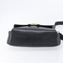 CELINE Shoulder Bag Leather Black Gold Tone Auth mr3087A-10