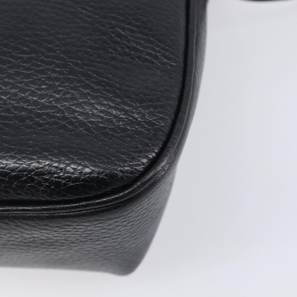 CELINE Shoulder Bag Leather Black Gold Tone Auth mr3087A