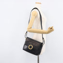 CELINE Shoulder Bag Leather Black Gold Tone Auth mr3087A-27