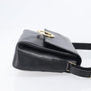 CELINE Shoulder Bag Leather Black Gold Tone Auth mr3087A-4