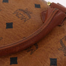 MCM Vicetos Hand Bag PVC Leather 2way Brown Gold Tone Auth mr3088-10
